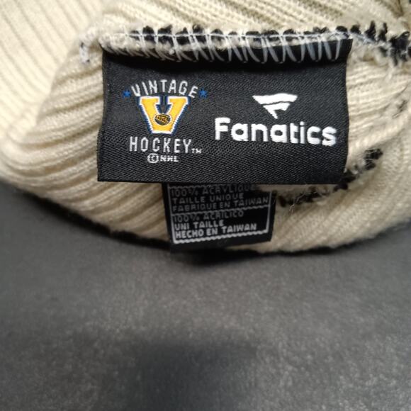 Fanatics Boston Bruins Hickey Knit Beanie Hat White - Picture 4 of 5